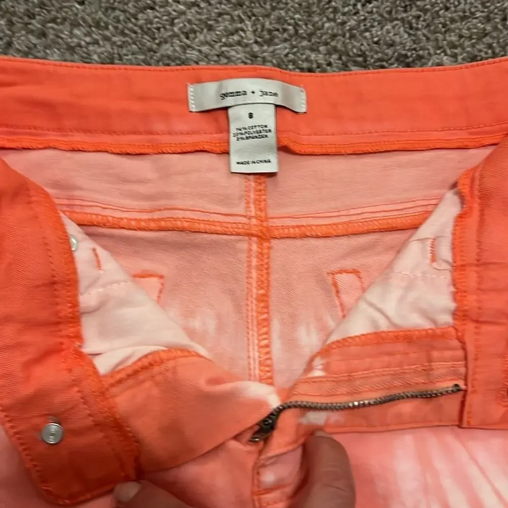 NWT‎ Gemma+Jane Tye Dye Flared Jeans Lace Size 8 Coral Hippie Concert Beach Y2K